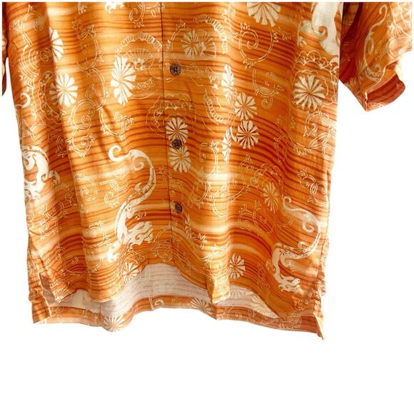 Tommy Bahama 100% Silk Shirt Dragons Asian Print Size Large Cabana - Picture 4 of 10